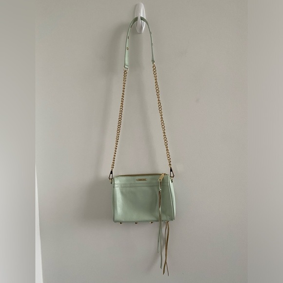 Rebecca Minkoff Mini Mac Crossbody Bag In Aloe - Picture 9 of 12